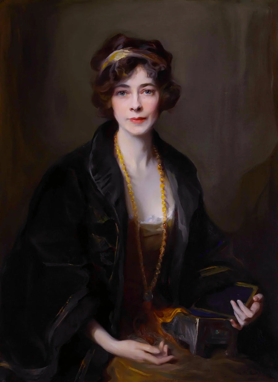 Portrait of the Marchioness of Douro, born the Honorable Lilian Maud Glen Coats, later 5th Duchess of Wellington, in bust - Philip de László