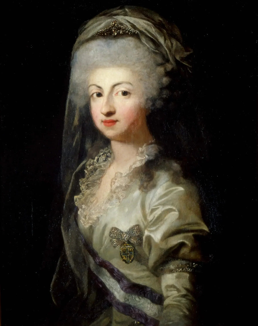 Portrait of Princess Marie-Caroline de Bourbon with diadem - Anton Graff