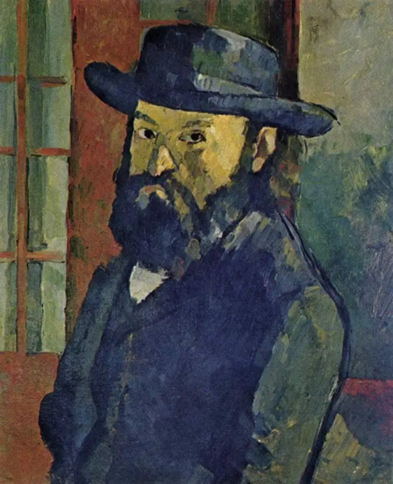 Portrait of the Artist with a Wide-Brimmed Hat - Paul Cézanne