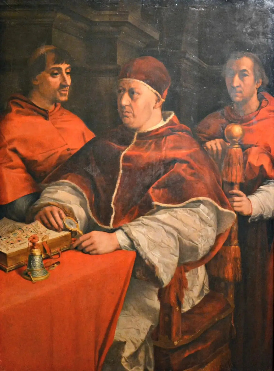 Portrait of Leo X with Cardinals Giulio de' Medici and Luigi de' Rossi - Andrea del Sarto