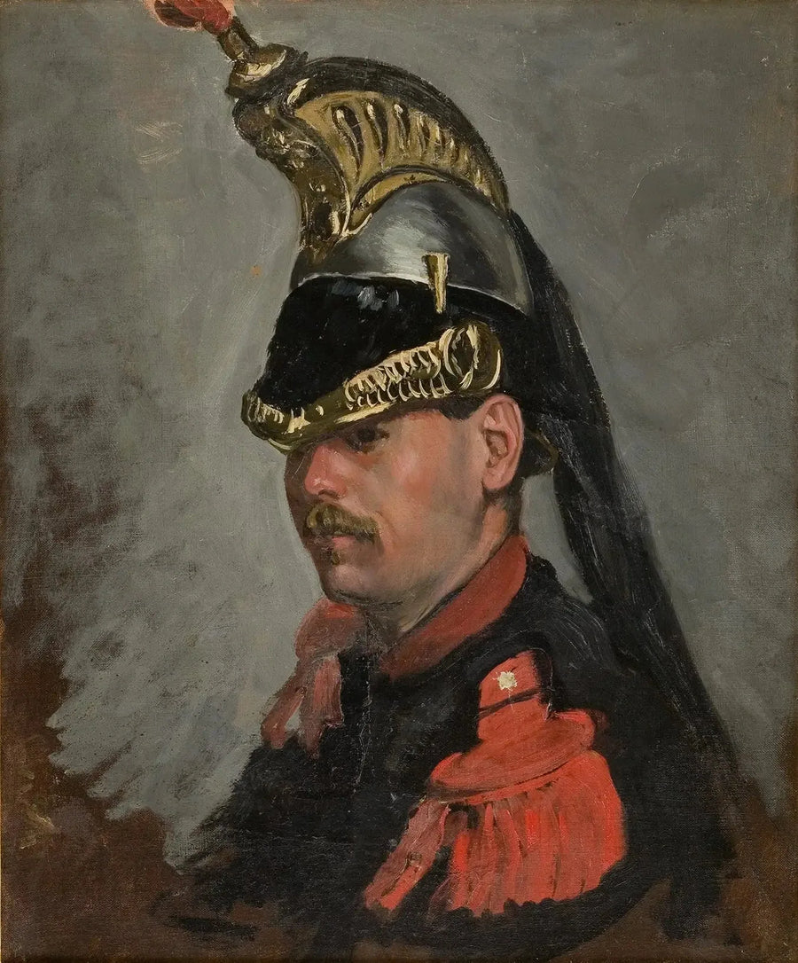 Portrait of Mr. Alphonse Tissié as a cuirassier - Frédéric Bazille