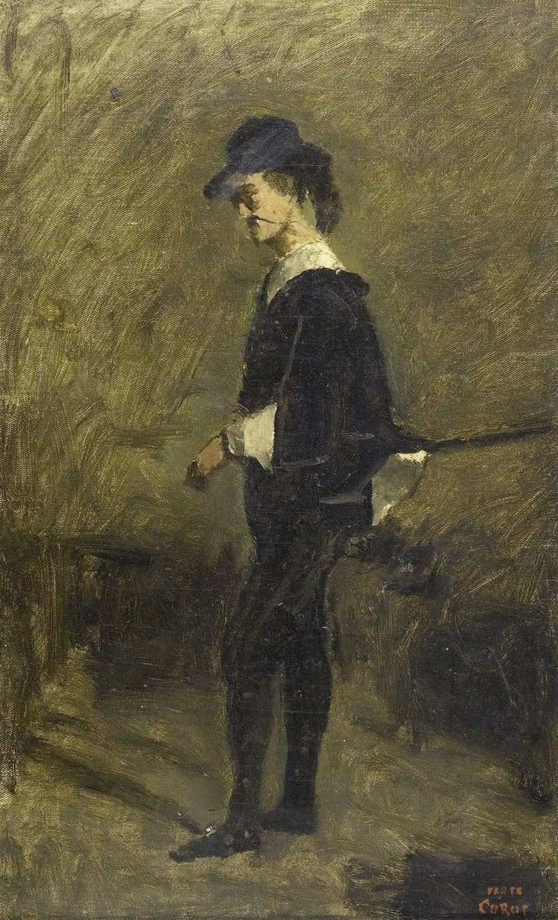 Portrait of Mr. Bigour d'Arras in Hamlet costume - Jean-Baptiste Camille Corot