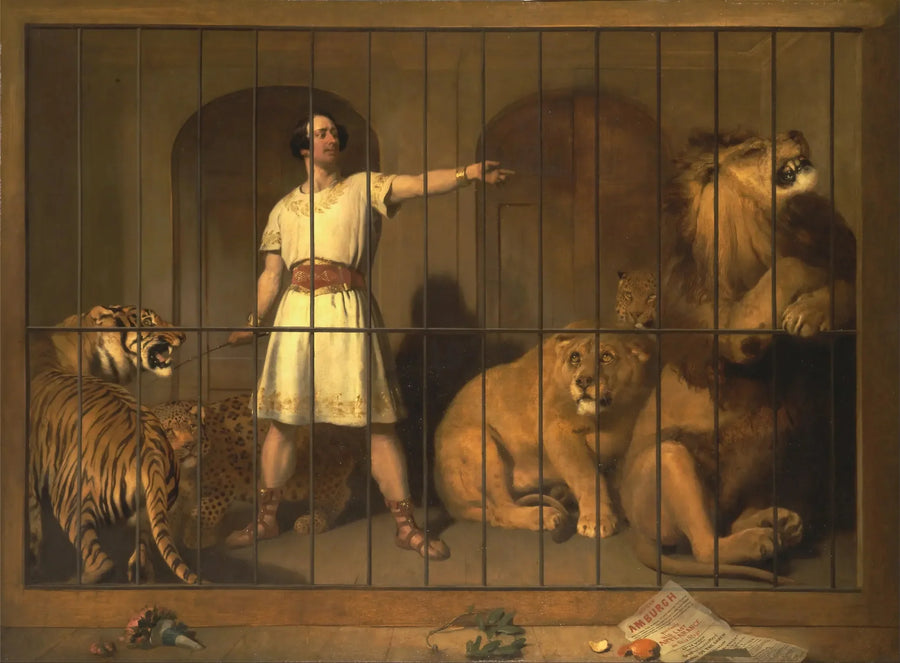 Portrait of Mr. Van Amburgh, as he appeared with his animals at the London theatre - Edwin Henry Landseer