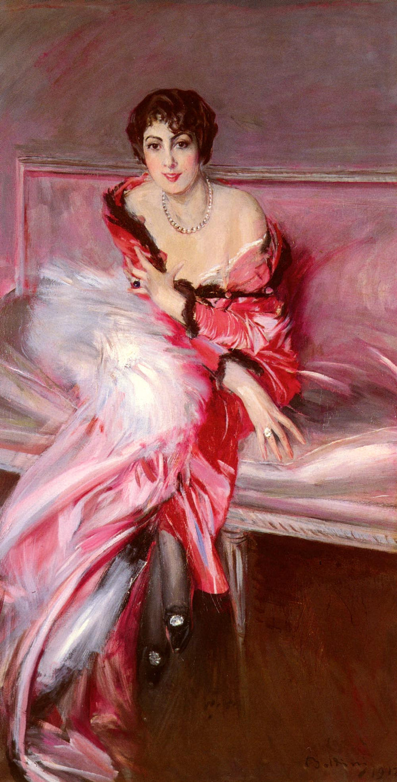 Portrait of Madame Juillard in Red - Giovanni Boldini