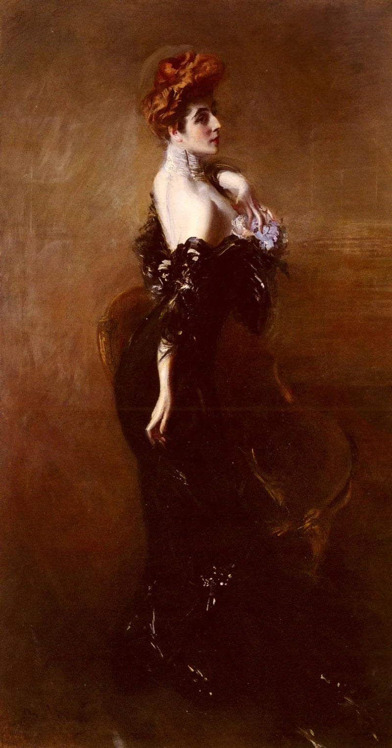 Portrait of Madame Pages in Evening Dress - Giovanni Boldini