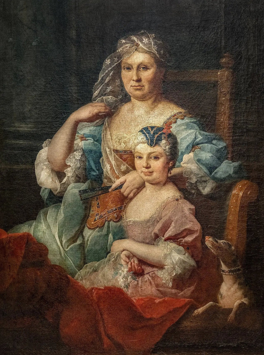 Portrait of Madame Poulhariez and her daughter Anne - Pierre Subleyras