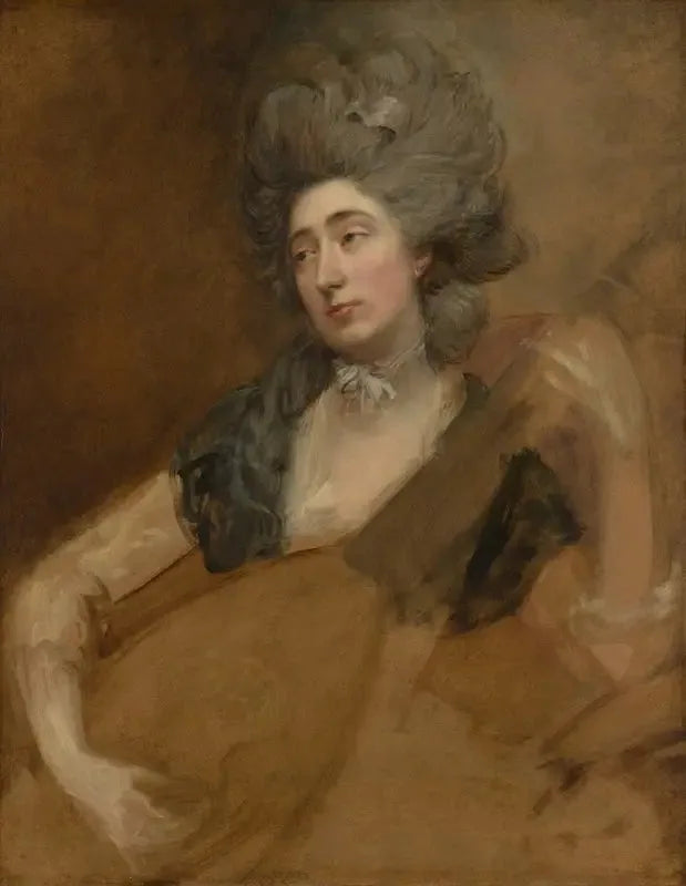 Portrait of Margaret Gainsborough holding a theorbo - Thomas Gainsborough