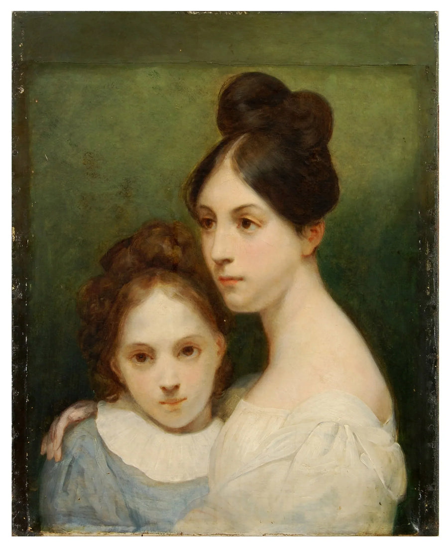 Portrait of Mesdemoiselles de la Fayette, granddaughters of General de la Fayette (1757-1834) - Ary Scheffer