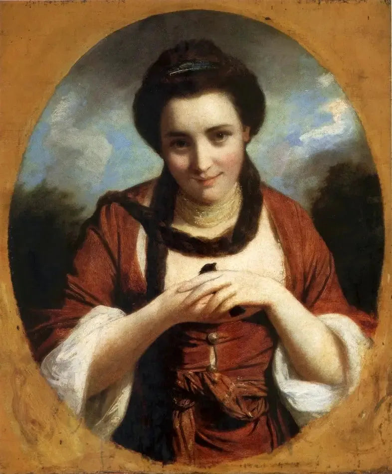 Portrait of Miss Nelly O'Brien with a bird. - Joshua Reynolds