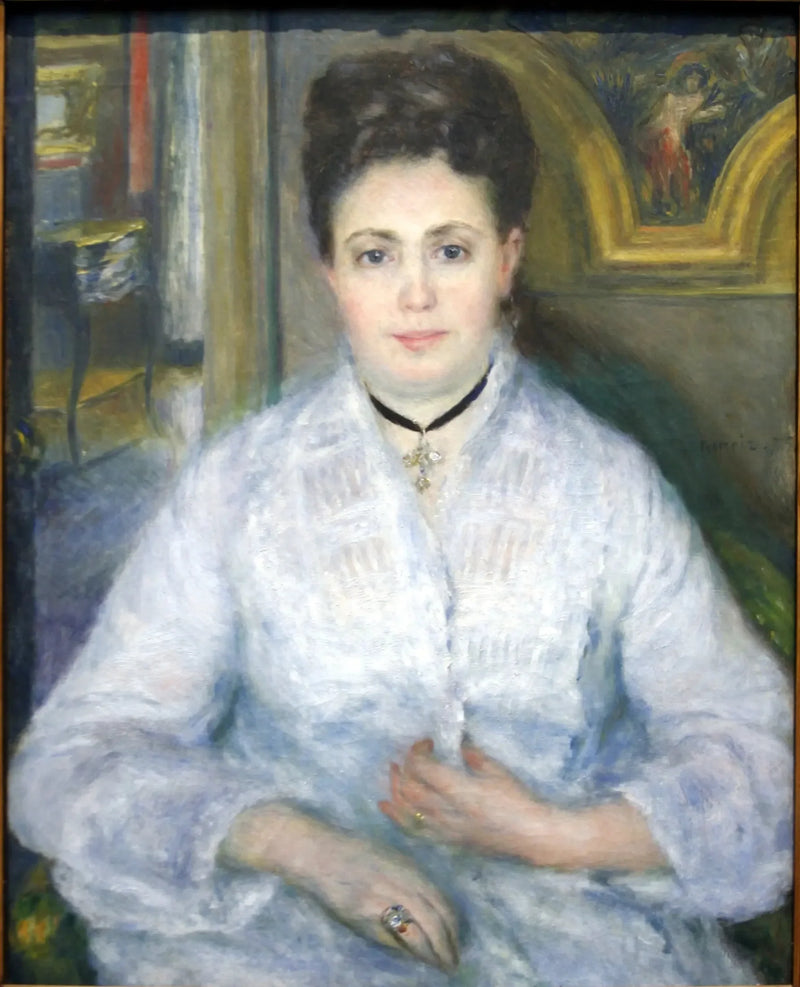 Portrait of Mme Chocquet in White - Pierre-Auguste Renoir