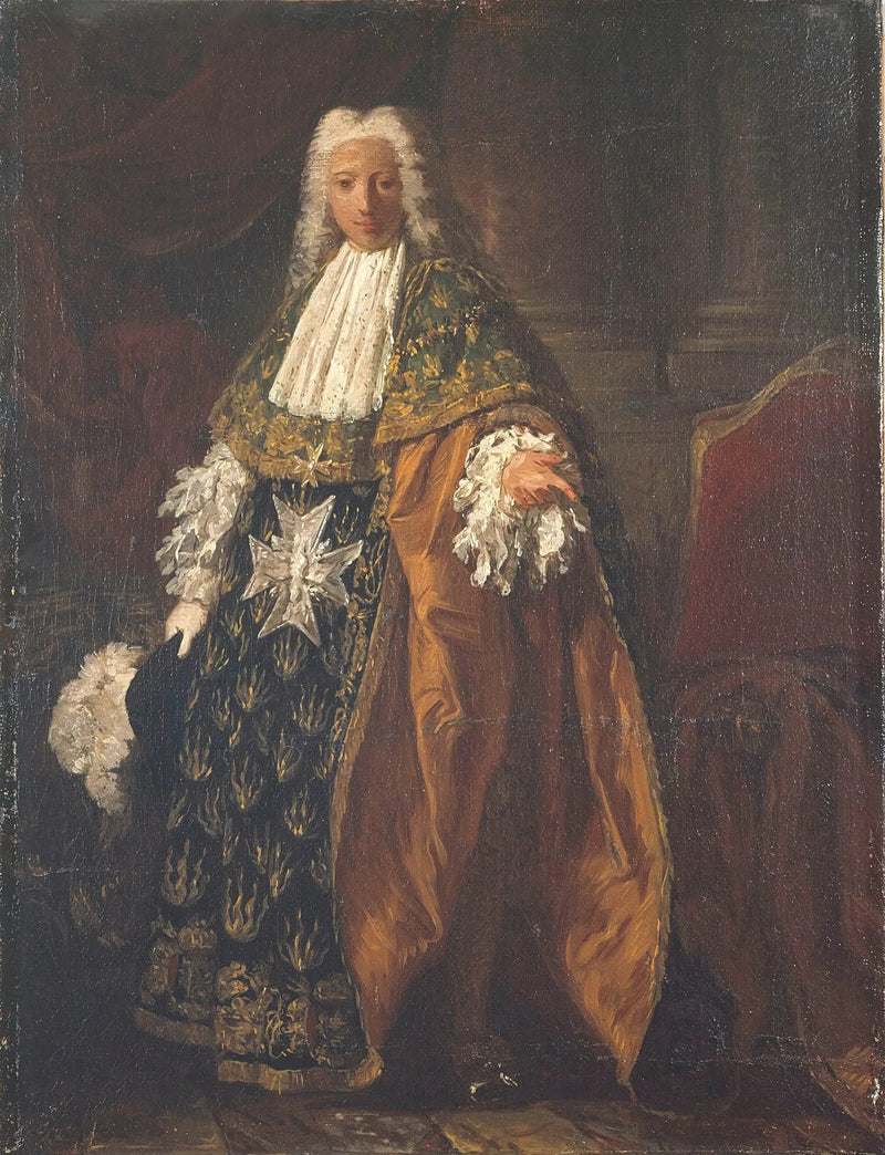 Portrait of Paul-Hippolyte de Beauvillier, duc de Saint-Aignan (1684-1776), in knight attire of the Order of the Holy Spirit - Pierre Subleyras