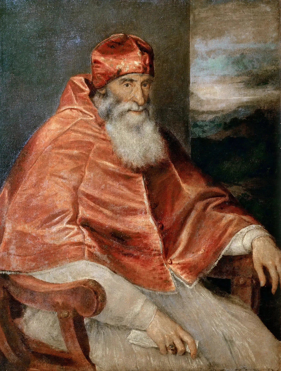 Portrait of Paul III in a camauro - Titian