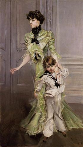 Portrait of Pauline Hugo with her son Jean - Giovanni Boldini