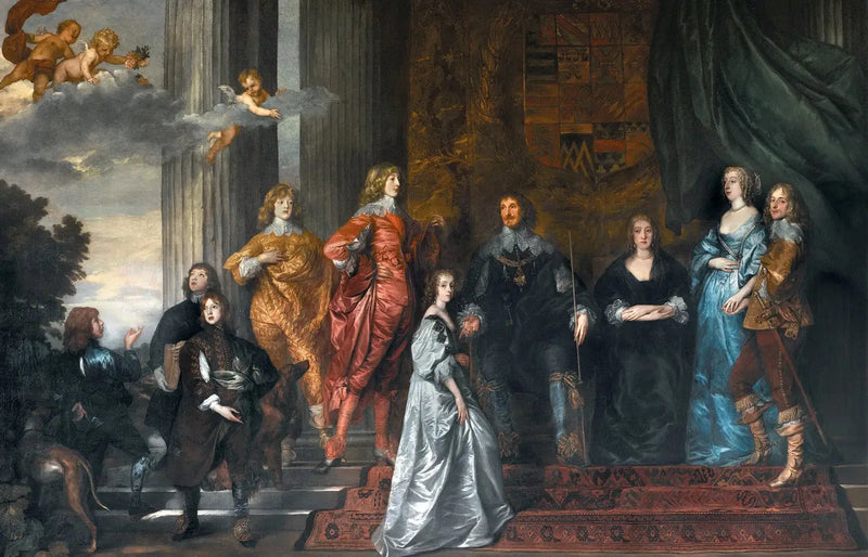 Portrait of Philip Herbert, 4th Earl of Pembroke, of his second wife Lady Anne Clifford, 14th Baroness of Clifford, and his surviving children from his first marriage and Lady Mary Villiers - Antoine van Dyck