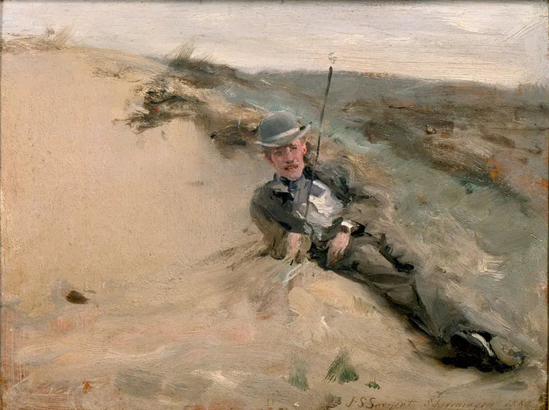 Portrait of Ralph Curtis on the beach of Scheveningen - John Singer Sargent