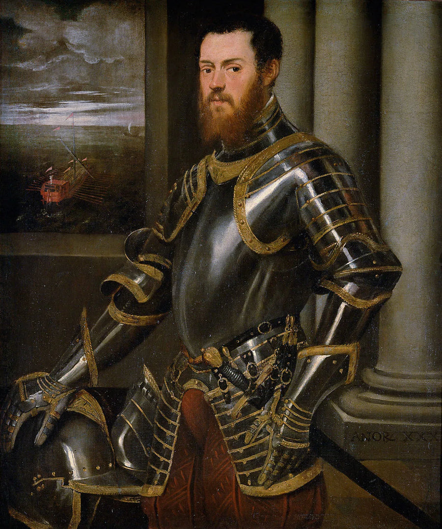 Portrait of Sigismond Auguste with a Royal Galley - Jacopo Tintoretto