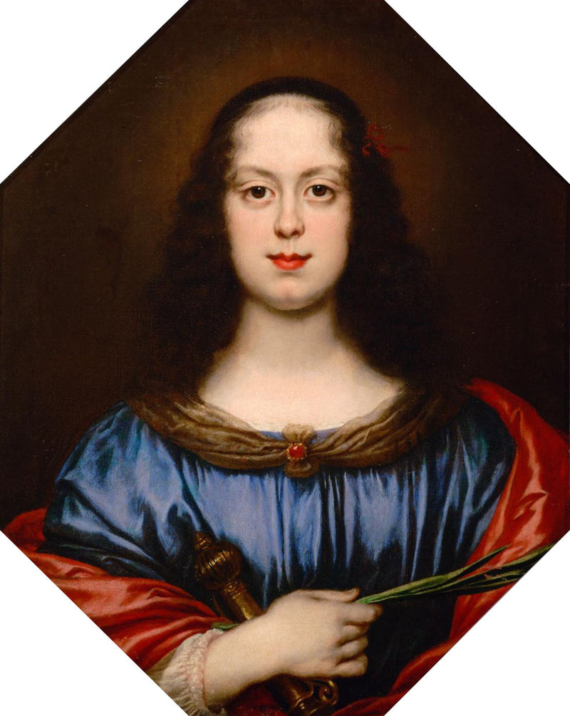 Portrait of Vittoria della Rovere (1622-1694) en Saint Catherine - Carlo Dolci