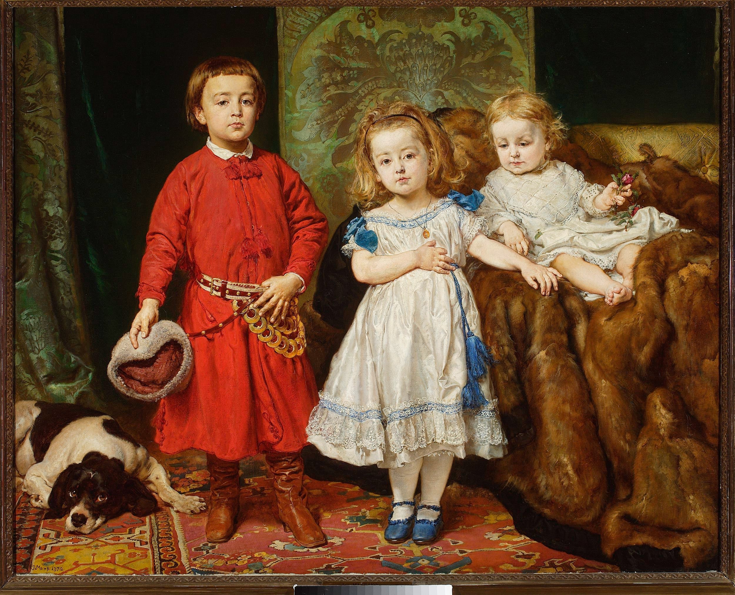 Portrait of the artist's children: Tadeusz, Helena and Beata - Jan Matejko