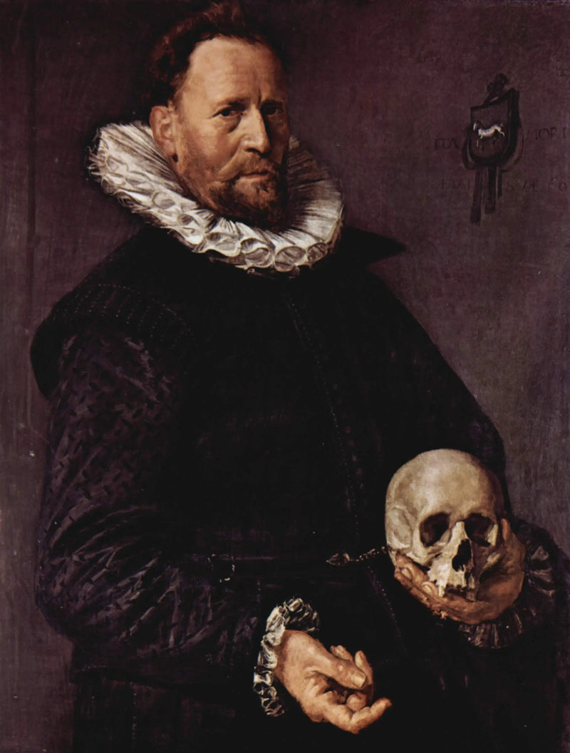 Portrait of a man holding a skull - Frans Hals