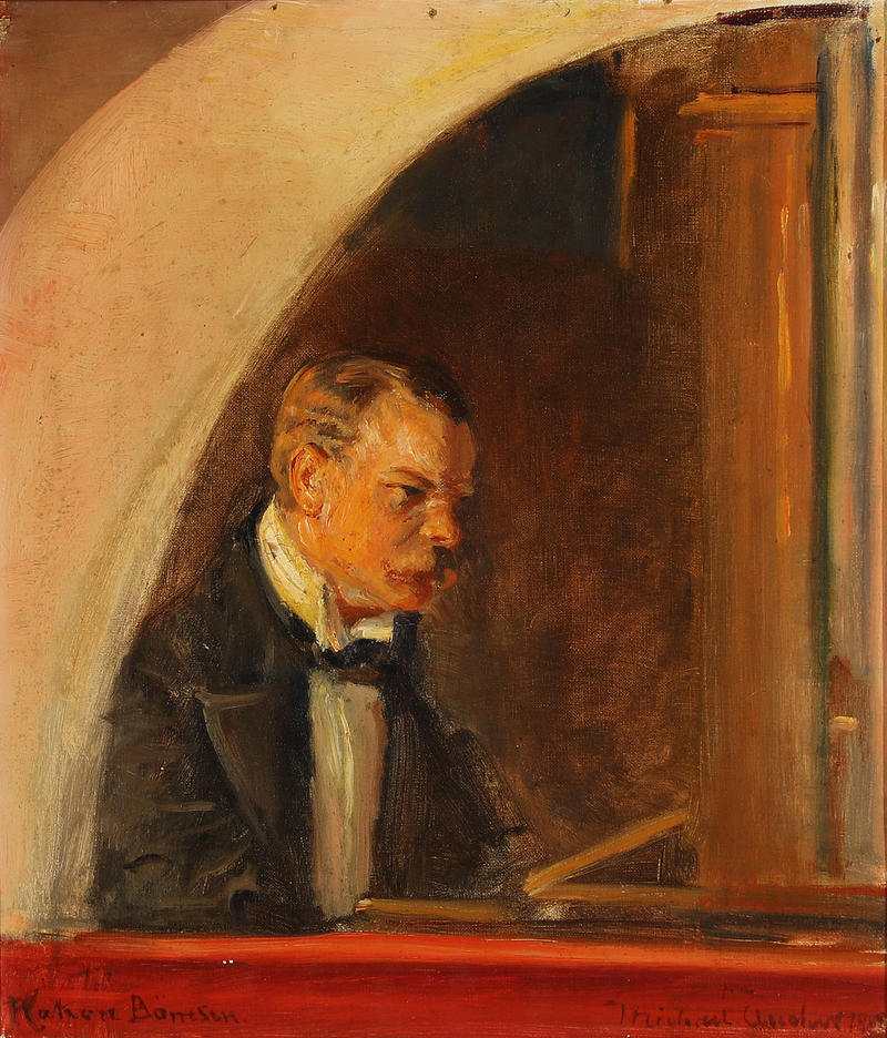 Portrait of the composer Hakon Børresen. -Michael Peter Ancher
