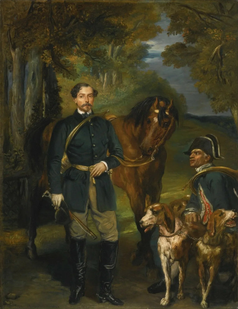 Portrait of Count Oscar de Ranchicourt going hunting with hounds - Théodore Chassériau