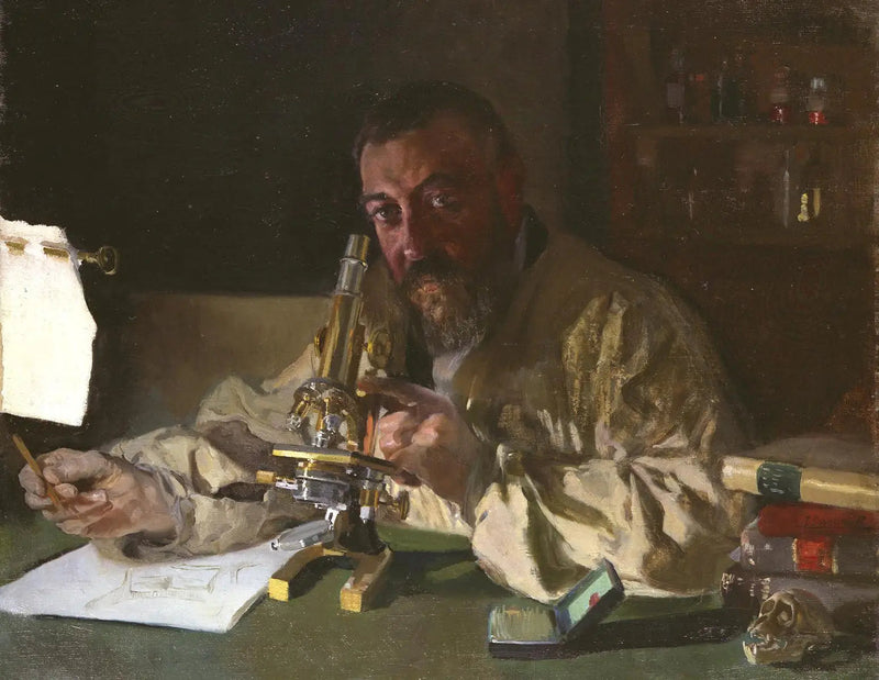 Portrait of Dr. Simarro with Microscope - Joaquín Sorolla