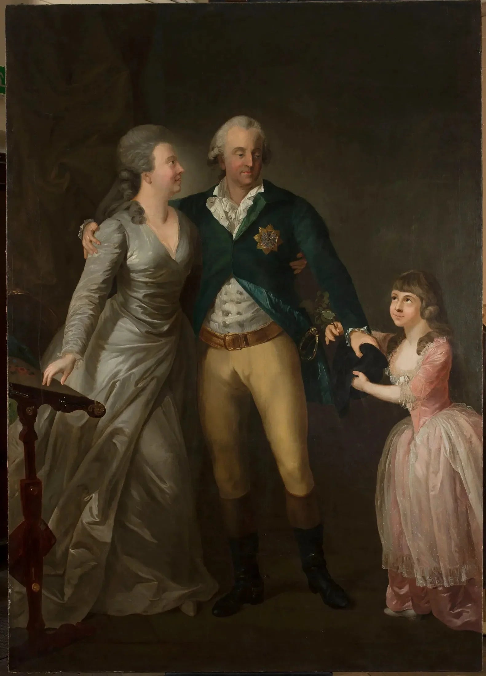 Portrait du duc saxon Karl August avec son épouse Sophie et leur fille - Anton Graff image 1 tableau peint à l’huile sur toile