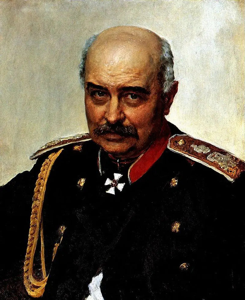 Portrait of General and Statesman Mikhail Ivanovich Dragomirov. - Ilya Repin
