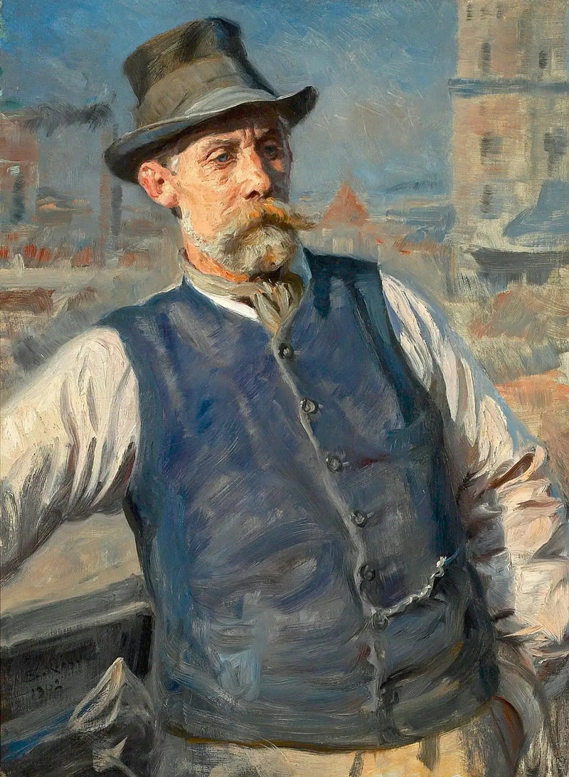 Portrait of the masonry company's president Heinrich Krone. - Peder Severin Krøyer