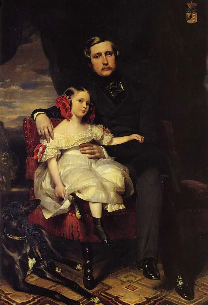Portrait of the Prince of Wagram and his daughter Malcy Louise Caroline Frédérique - Franz Xaver Winterhalter