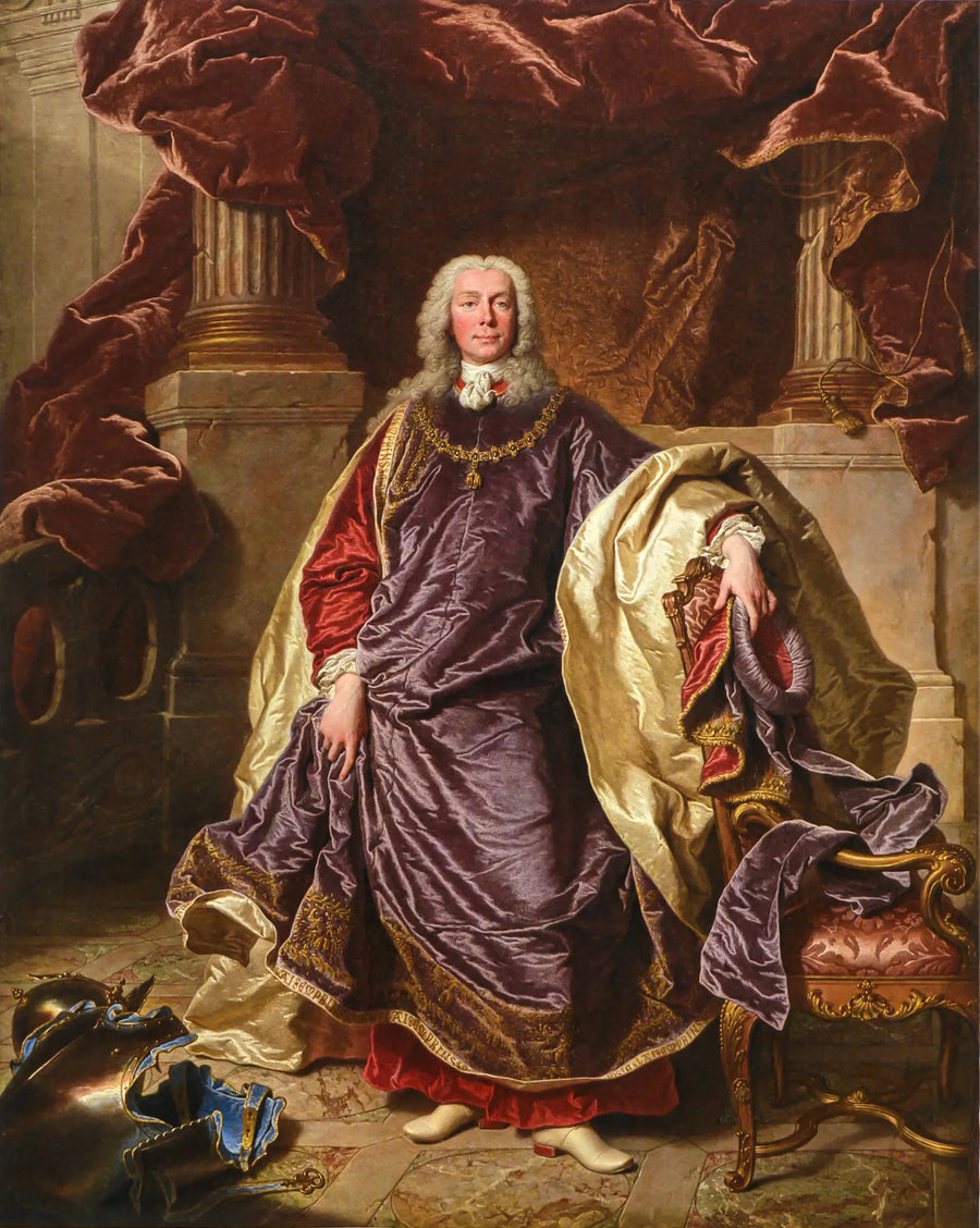 Portrait of Prince Joseph Wenzel I of Liechtenstein in full dress of the Order of the Golden Fleece - Hyacinthe Rigaud