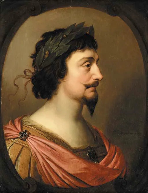 Portrait du roi Frédéric V de Bohême, en buste, de profil, à la romaine, dans un cartouche ovale feint - Gerrit van Honthorst image 1 reproduction de peinture à l’huile