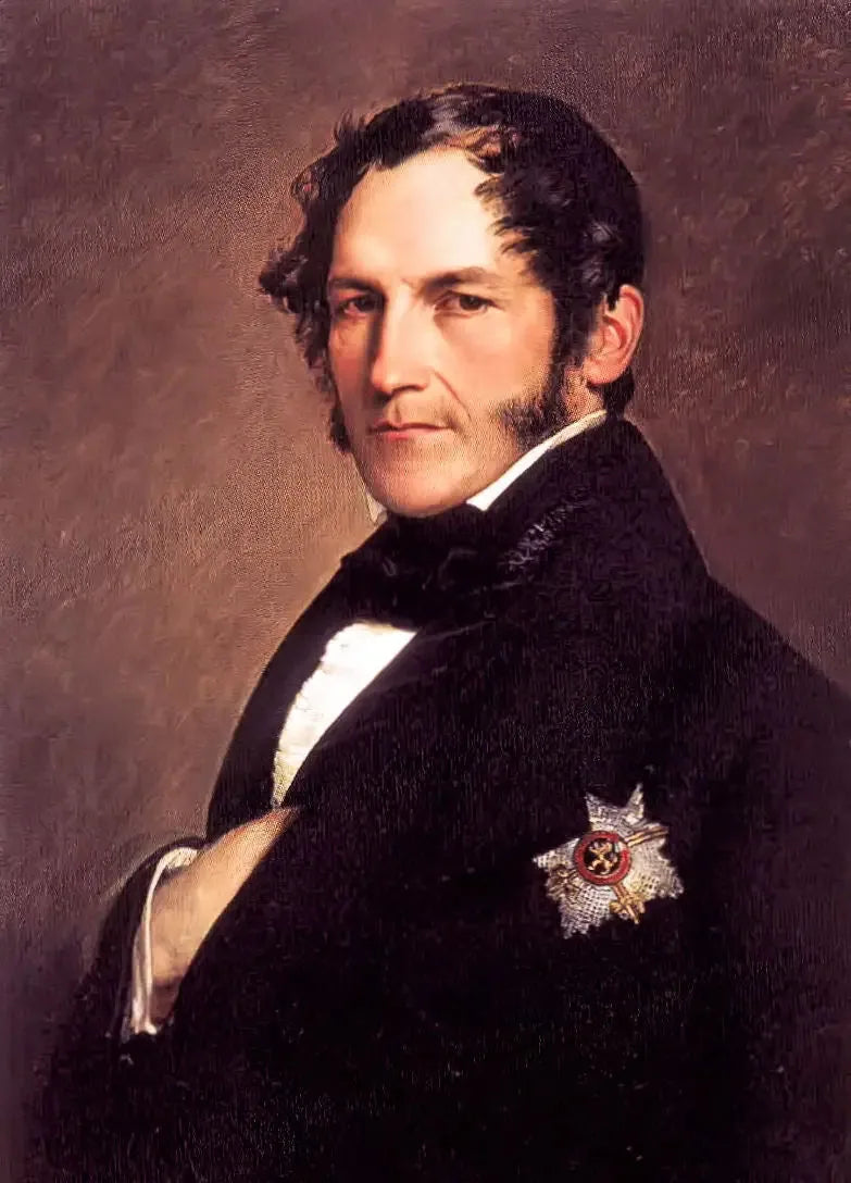 Portrait of King Leopold I in a black suit - Franz Xaver Winterhalter