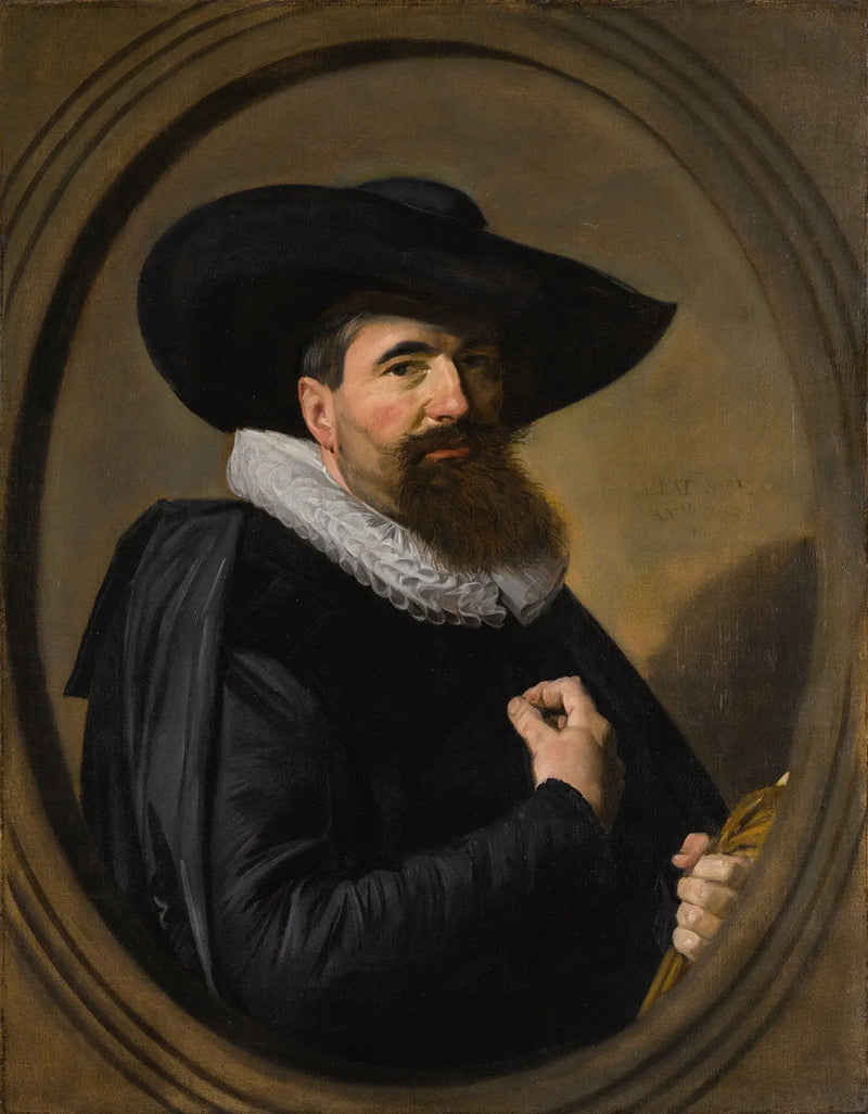 Portrait of a man with hat and ruffled collar - Frans Hals