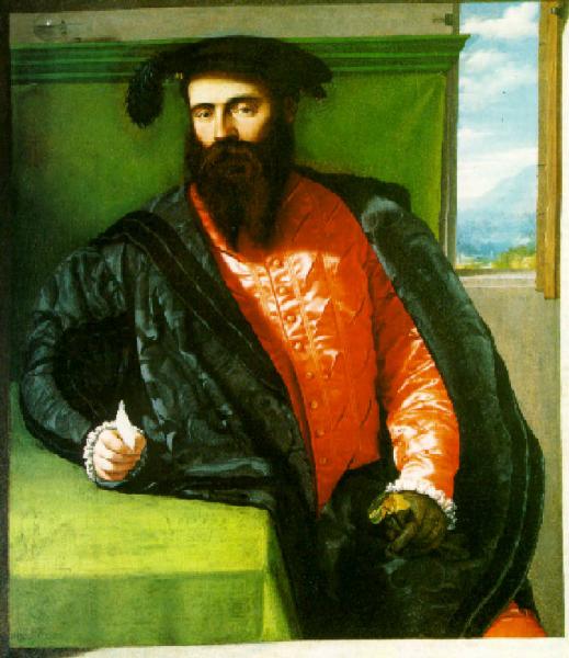 Portrait of a man with a letter - Alessandro Bonvicino