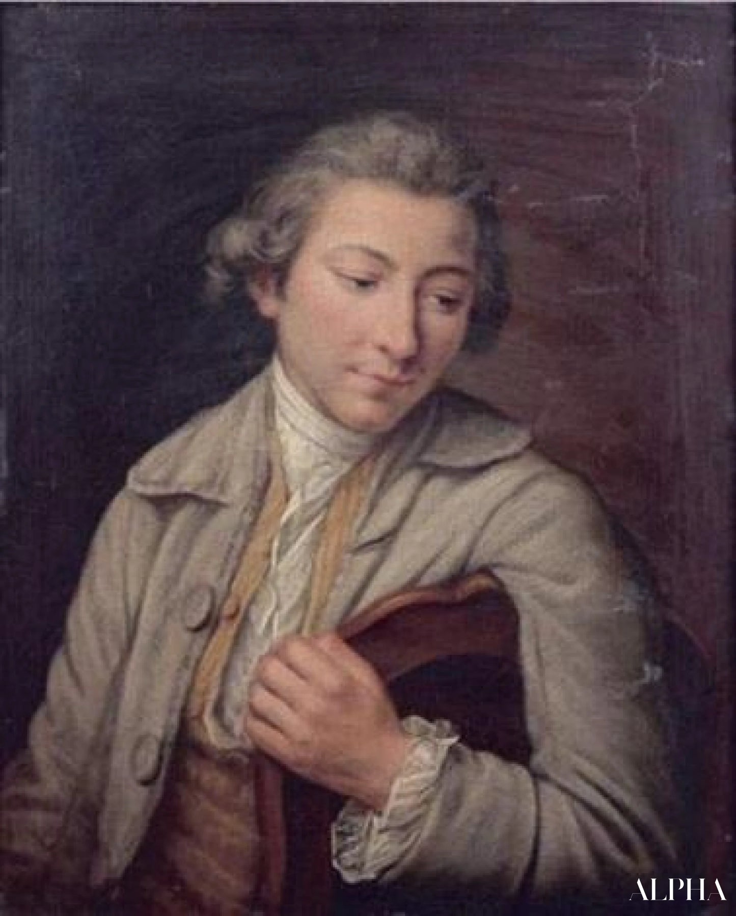 Portrait of a Young Man Sitting - Nicolas Bernard Lépicié - High-Quality Reproductions of Paintings and Artwork
