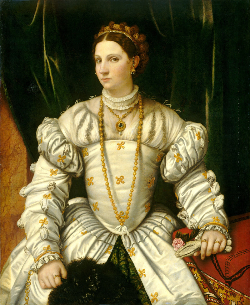 Portrait of a lady in white, perhaps Barbara Radziwill (1520/23-1551), Queen of Poland - Alessandro Bonvicino