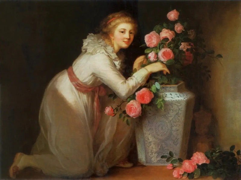 Portrait of a lady making a bouquet. - Élisabeth Vigée Le Brun