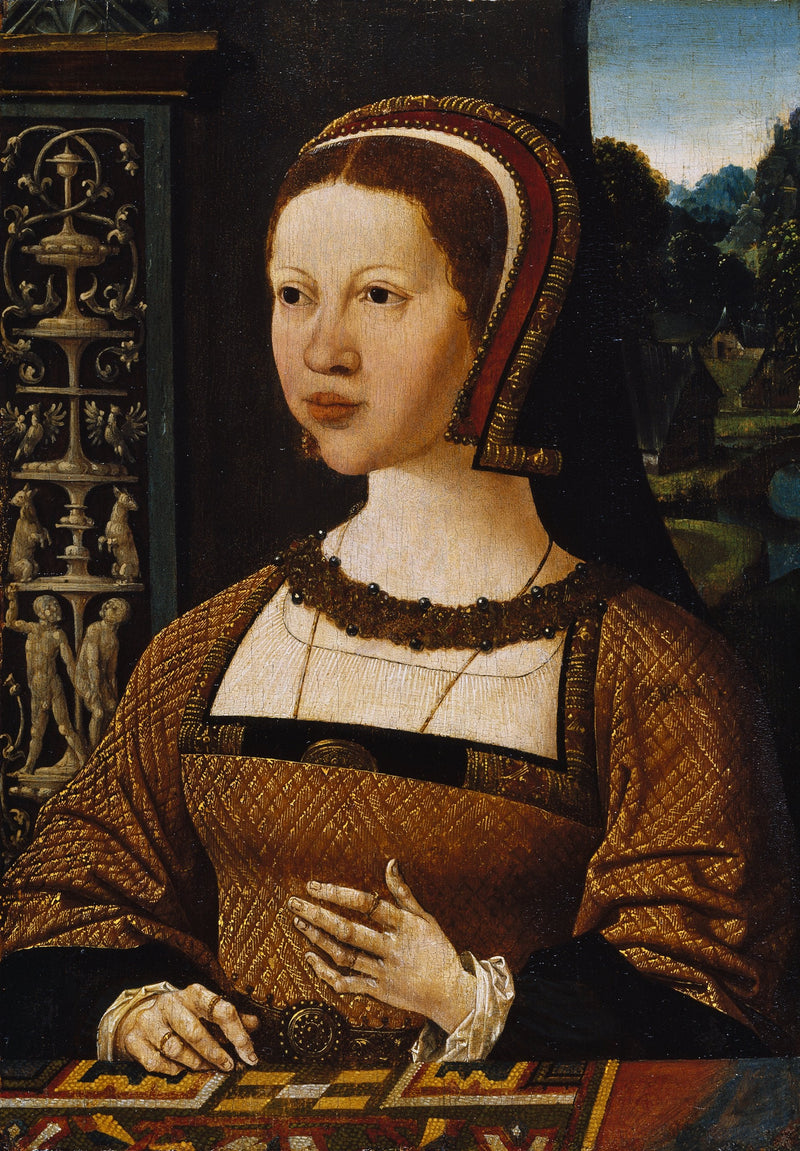 Portrait of a woman, perhaps Elisabeth of Denmark - Jacob Cornelisz van Oostsanen