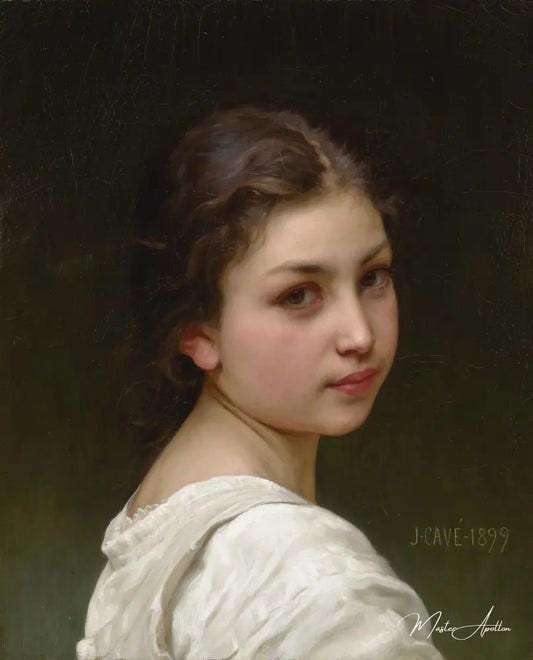 Portrait d'une jeune fille - Jules-Cyrille Cavé - Reproductions de tableaux et peintures haut de gamme