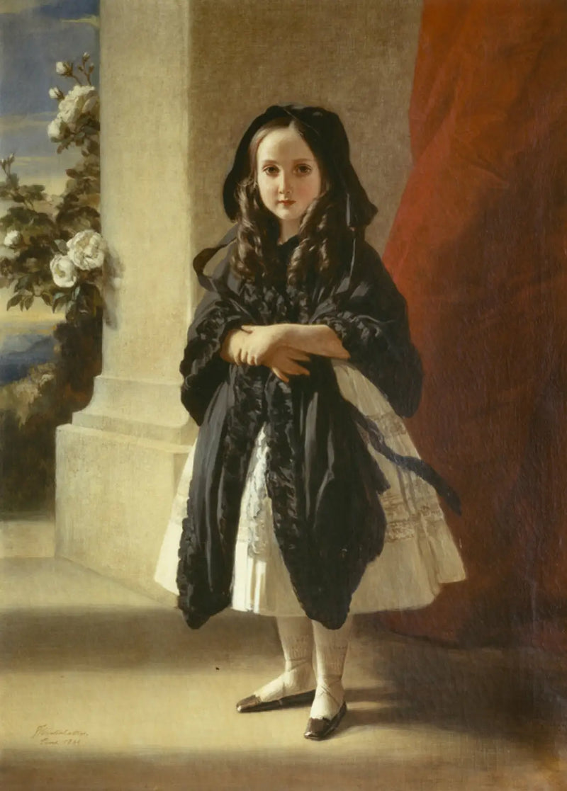 Full-length portrait of Princess Charlotte as a child with a black belt - Franz Xaver Winterhalter