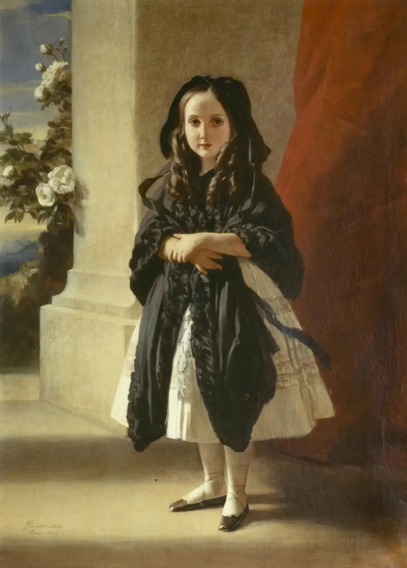 Full-length portrait of Princess Charlotte as a child with a black belt - Franz Xaver Winterhalter