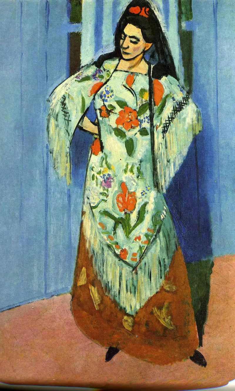 Full-length portrait of Mrs. Matisse in a mantilla - Henri Matisse