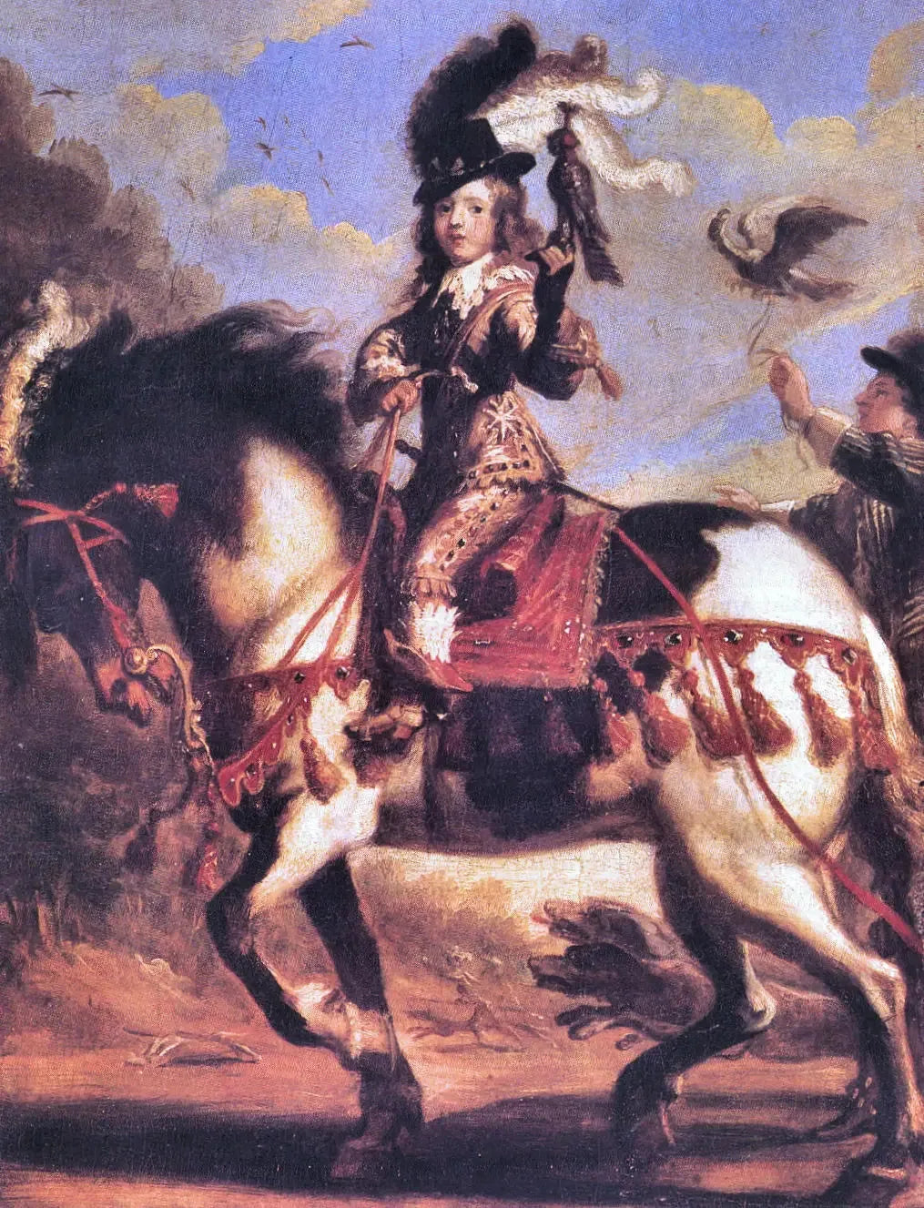 Portrait équestre du jeune Louis XIV partant pour la chasse - Juste d'Egmont image 1 reproduction de peinture à l’huile