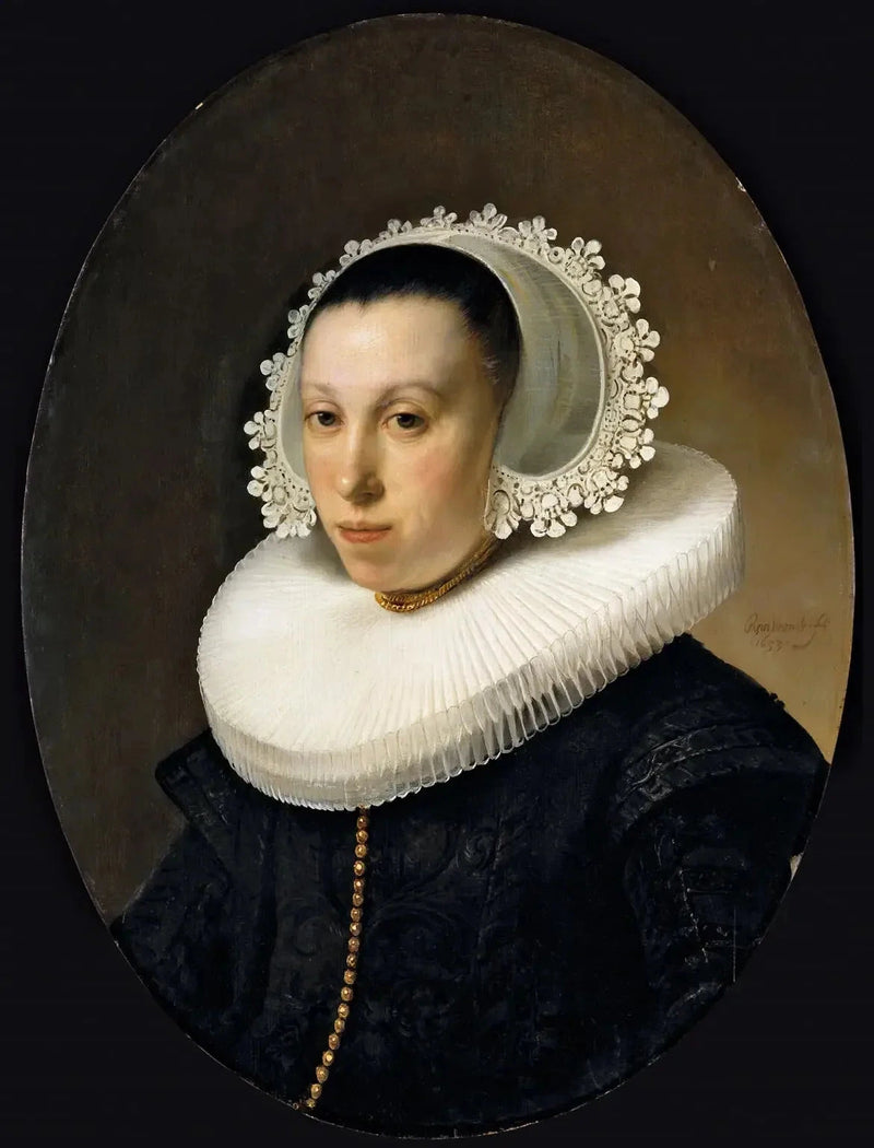 Portrait of a Woman with a Millstone Necklace - Rembrandt