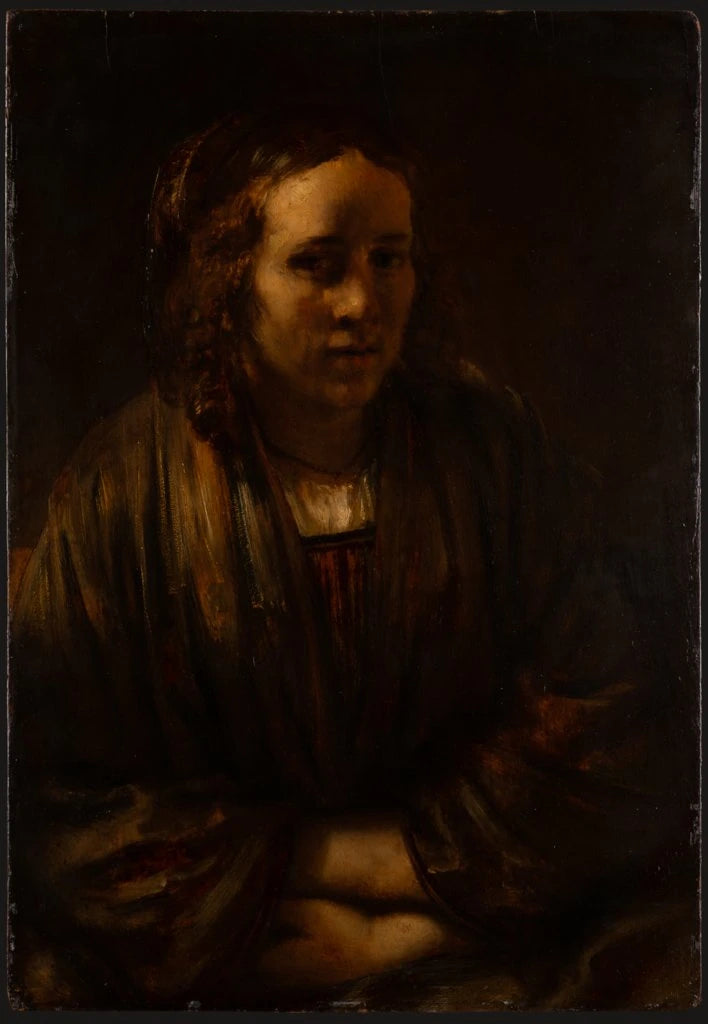 Portrait of Hendrickje Stoffels in Silk Packaging - Rembrandt