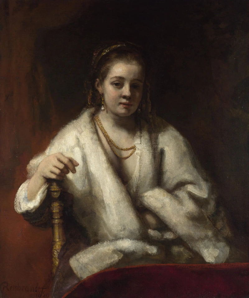 Hendrickje with Fur Scarf - Rembrandt