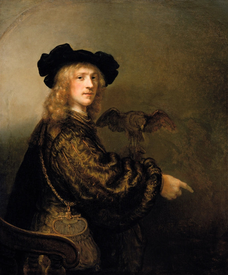 Portrait of a Man with a Falcon - Rembrandt