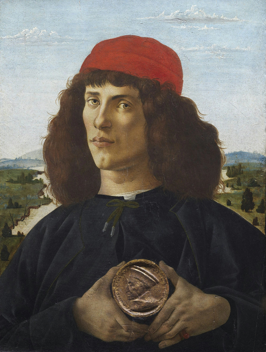 Portrait of a man with a medal of Cosimo the Elder - Sandro Botticelli