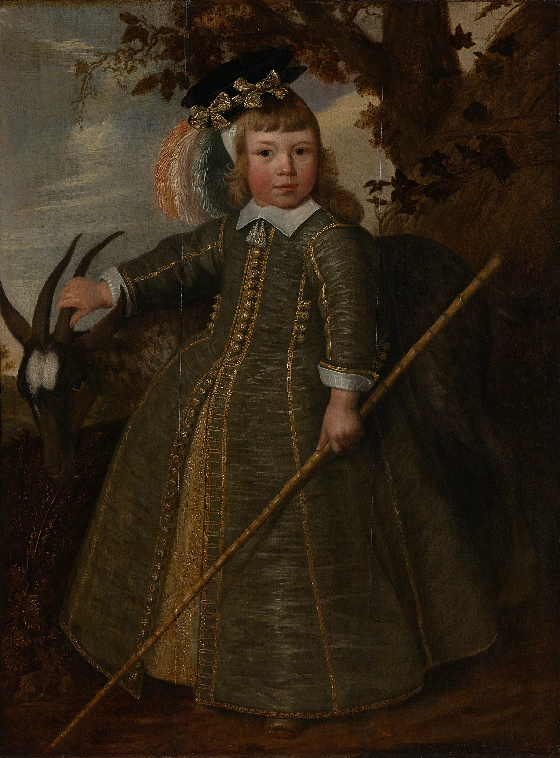 Portrait d'un petit garçon avec une chèvre - Jan Albertsz Rotius